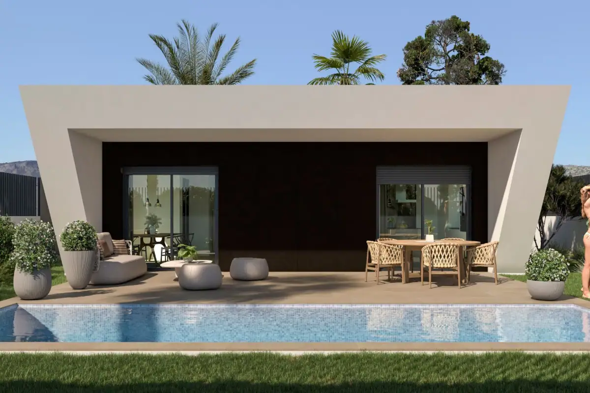 Moderne villa met zwembad en terras in Monforte del Cid. Perfect voor luxe levensstijl en ontspannin.