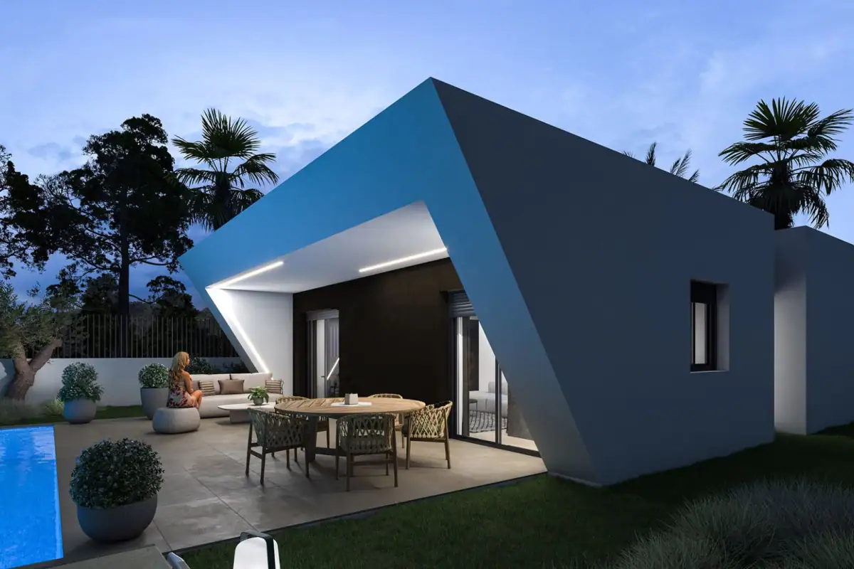 Luxe nieuwbouw golf villa met moderne architectuur in Monforte del Cid, met privézwembad en ruime bu.