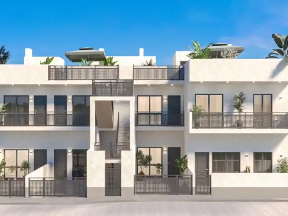 Moderne nieuwbouwappartementen met ruime balkons en dakterras in Hondón de las Nieves.