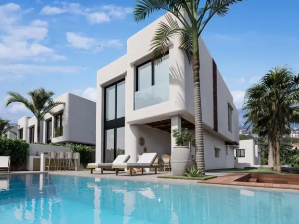Moderne luxe villa in Albir met privézwembad en tuin.