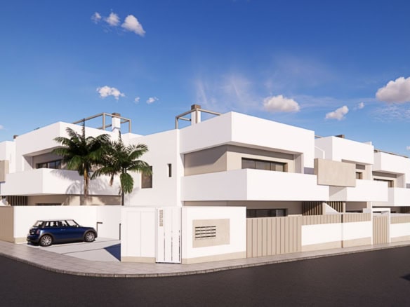 Nieuwe moderne bungalow appartementen met tuin en parkeerplaats in Pilar de la Horadada.