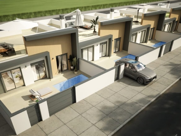 Gelijkvloerse villa in Avileses met privézwembad en tuin, ideaal voor comfortabel wonen.