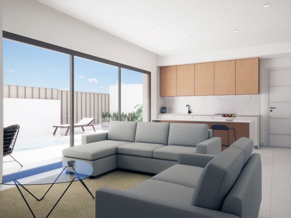 Ruim appartement met open keuken en groot terras.