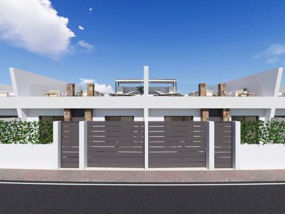 Luxe nieuwbouwvilla in Roldán met strakke architectuur en tuin.