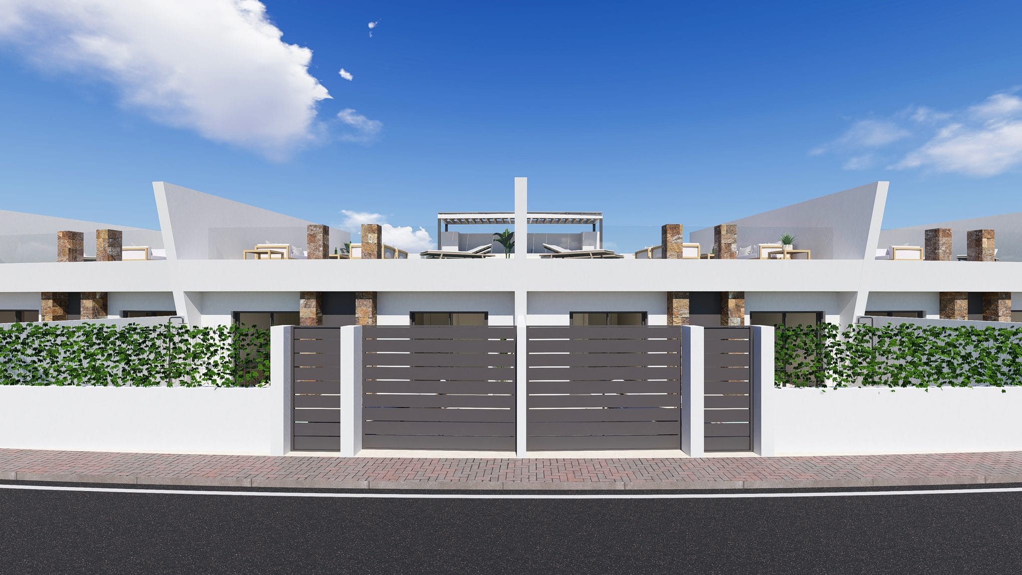 Luxe nieuwbouwvilla in Roldán met strakke architectuur en tuin.