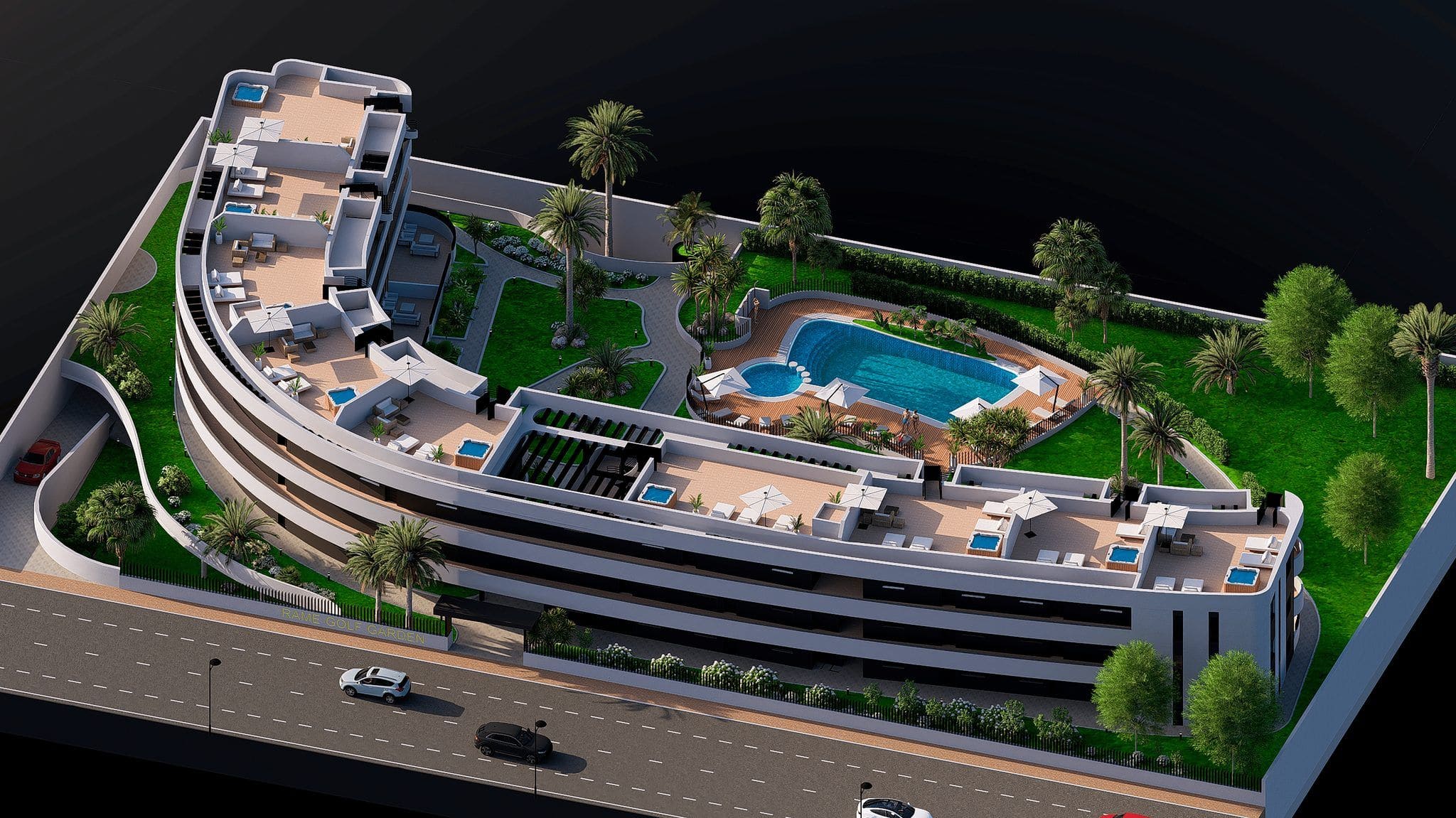 Appartementen op Serena Golf met zwembad en groene tuinen.