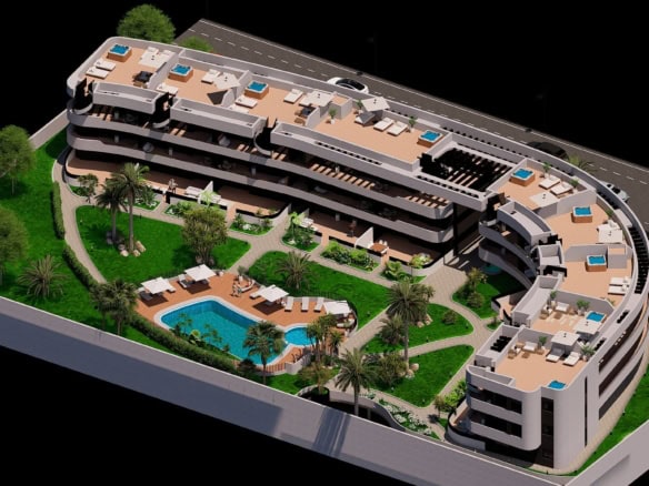 Luxe appartementen met zwembad en tuin op Serena Golf, Los Alcázares.