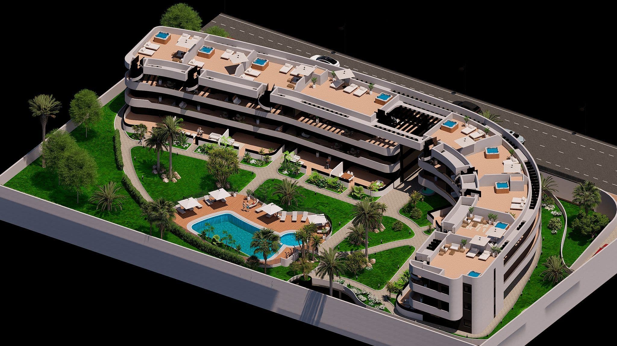 Luxe appartementen met zwembad en tuin op Serena Golf, Los Alcázares.