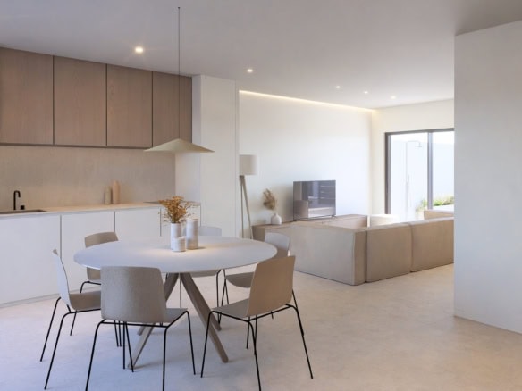 Moderne nieuwbouwvilla in Roldán met open keuken en ruime woonkamer.