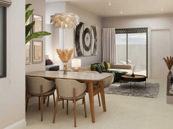 Ruime gelijkvloerse villa in Avileses met lichte woonkamer en moderne inrichting.