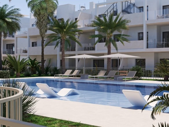 Appartementen in San Cayetano met zwembad en tropische tuin.