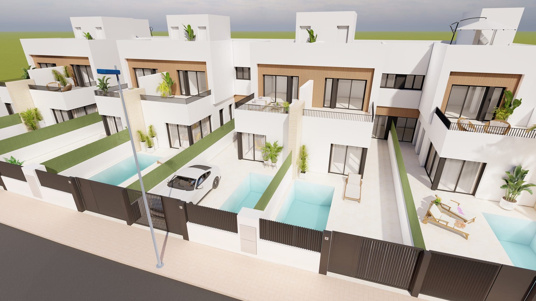 Moderne villa met privézwembad en tuin in San Blas, Santiago de la Ribera.
