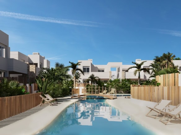 Luxe strandcomplex in San Juan de los Terreros met zwembad en moderne appartementen.
