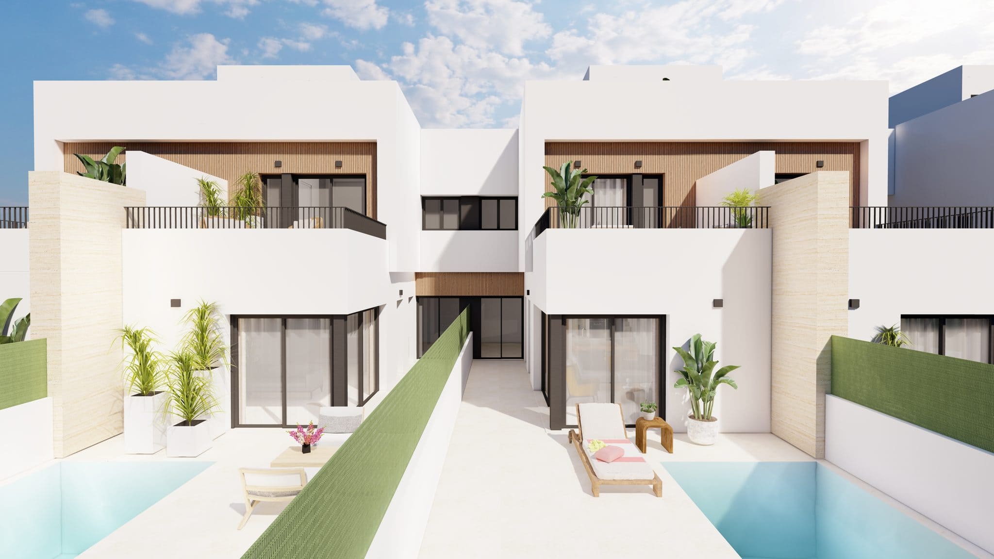 Moderne villa met privézwembad en terras in Santiago de la Ribera.
