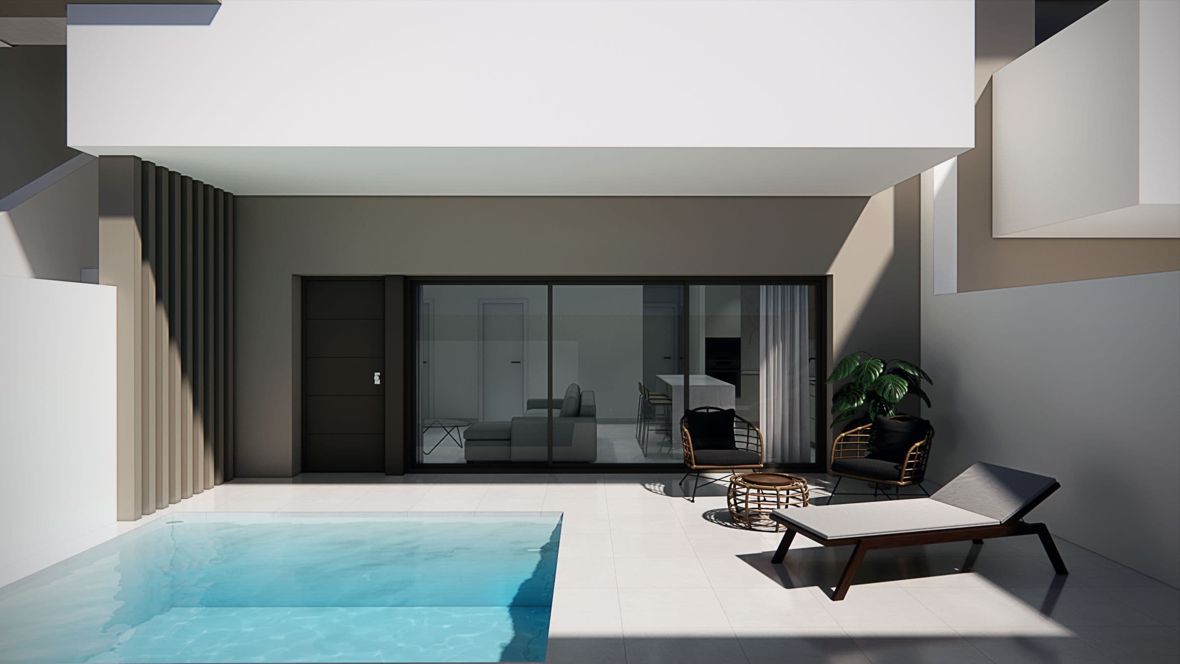 Moderne bungalow met privézwembad en terras in Pilar de la Horadada. Perfect voor ontspanning en gen.