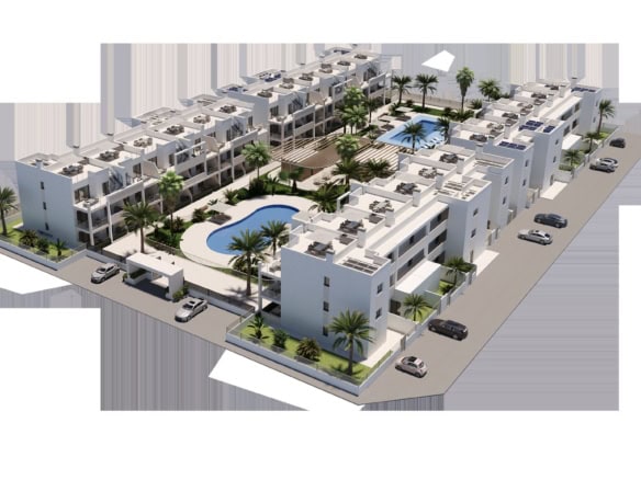 Nieuw appartementencomplex met zwembad en tuin in San Cayetano.