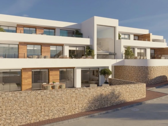 Moderne woning met uitzicht en terrassen in Cumbre del Sol.