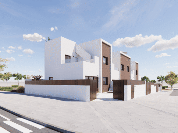 Nieuwe halfvrijstaande woning in Pilar de la Horadada, modern design en tuin.