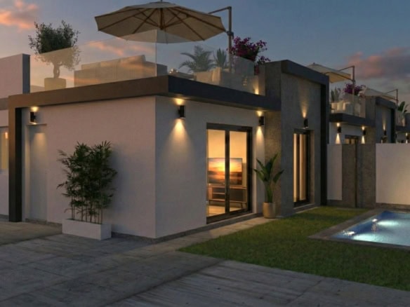 Moderne vrijstaande woning met privézwembad en terras in Balsicas, perfect voor comfortabel wonen en.