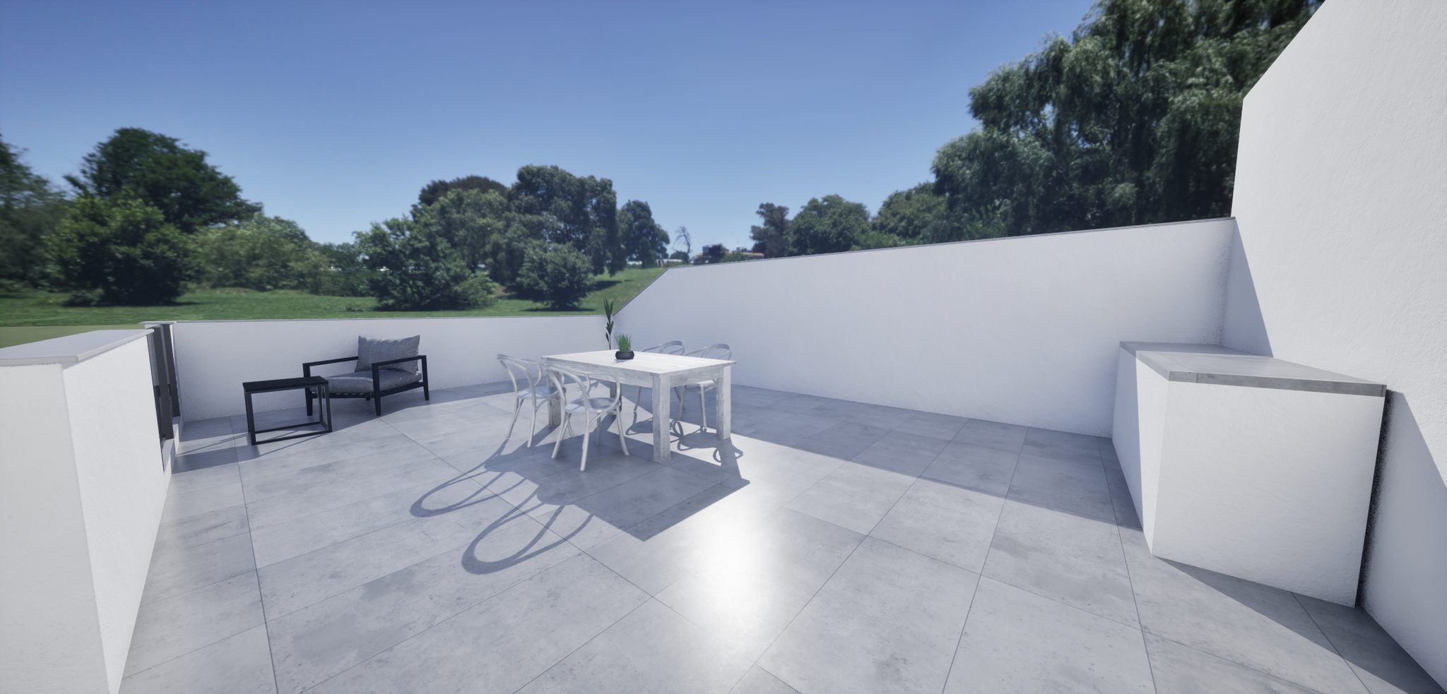 Moderne villa met privéterras en uitzicht, perfect voor ontspanning en buitenleven.