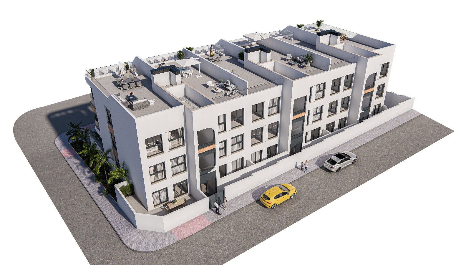 Appartementen in Benijófar met ruime terrassen en moderne afwerking.