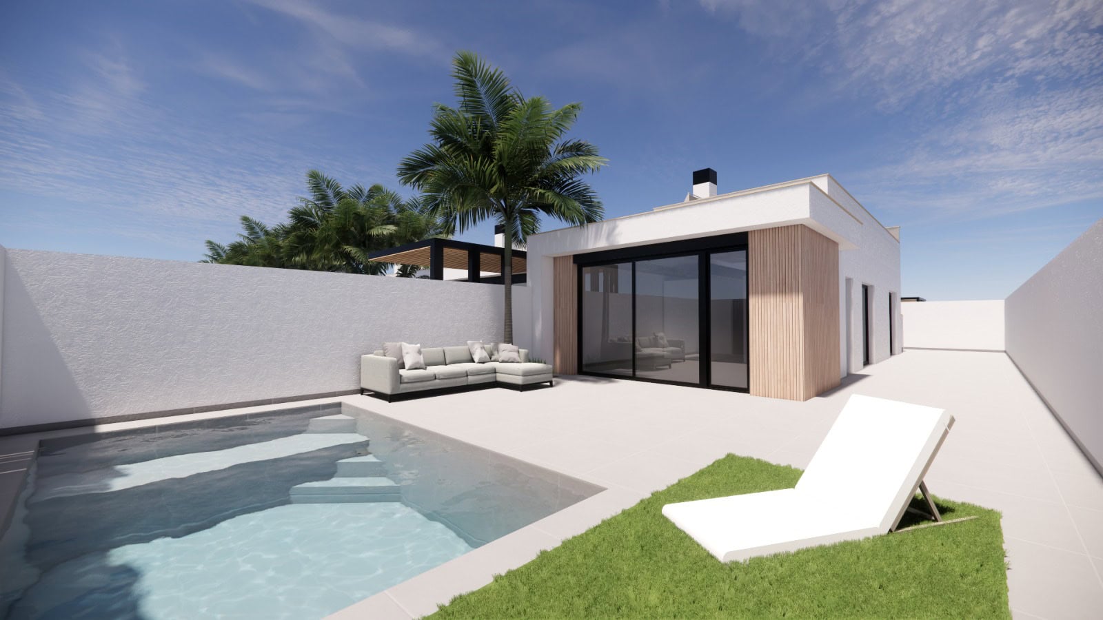 Villa met privézwembad en tuin, ideaal voor ontspanning en buitenleven.
